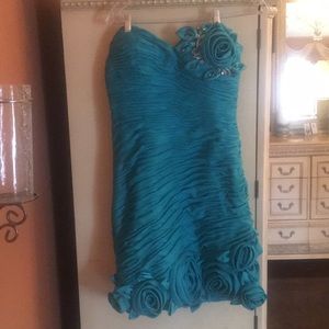 Unique rosette crystal dress